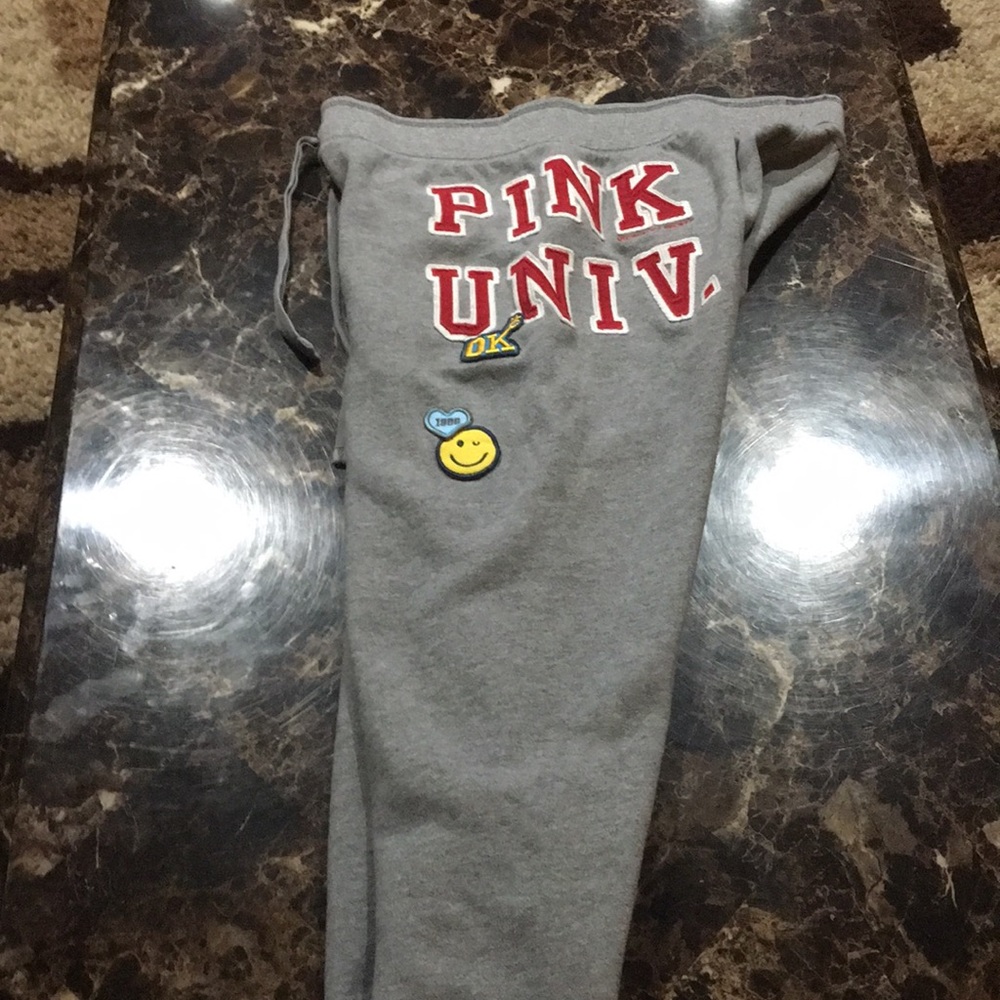 Pink Victoria’s Secret gray capris